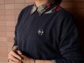 Vtg Navajo Casted Silver Pin Brooch w/Gem Turquoise  c.1950～