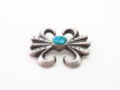 Vtg Navajo Casted Silver Pin Brooch w/Gem Turquoise  c.1950～