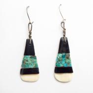 Antique Santo Domingo Teardrop Tub dangle Earrings  c.1935～