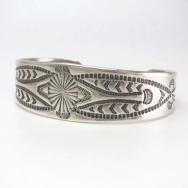 Vintage Navajo Stamped Ingot Silver Cuff Bracelet  c.1945～