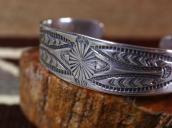 Vintage Navajo Stamped Ingot Silver Cuff Bracelet  c.1945～
