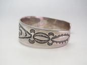 Vintage Navajo Stamped Ingot Silver Cuff Bracelet  c.1945～