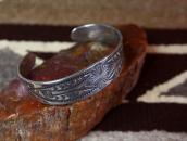Vintage Navajo Stamped Ingot Silver Cuff Bracelet  c.1945～