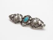 Attr. to【Ganscraft】Stamped Silver Small Pin/Turquoise c.1930
