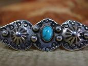 Attr. to【Ganscraft】Stamped Silver Small Pin/Turquoise c.1930