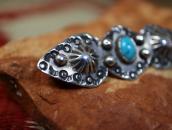 Attr. to【Ganscraft】Stamped Silver Small Pin/Turquoise c.1930