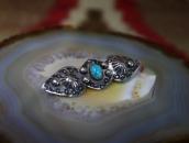Attr. to【Ganscraft】Stamped Silver Small Pin/Turquoise c.1930