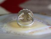 Atq Shell Concho Face Stamped Silver Tourist Ring  c.1935～