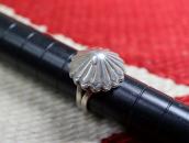 Atq Shell Concho Face Stamped Silver Tourist Ring  c.1935～