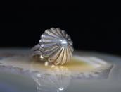 Atq Shell Concho Face Stamped Silver Tourist Ring  c.1935～