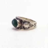 Atq Navajo Concho Repoused & 卍 Stamped Silver Ring c.1930