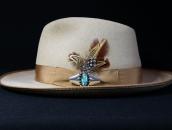 Vintage Hopi Rhombus Shape Silver Pin w/Turquoise  c.1950