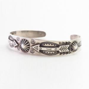 Atq Arrows Applique & Concho Reposed Cuff Bracelet c.1930～