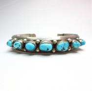Vintage Navajo Traditional 7TQ Row Bracelet c.1950