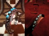 Vintage Navajo Traditional 7TQ Row Bracelet c.1950