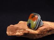 Atq 【GARDEN OF THE GODS】 Silver Ring w/PetrifiedWood  c.1940