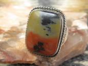 Atq 【GARDEN OF THE GODS】 Silver Ring w/PetrifiedWood  c.1940