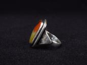 Atq 【GARDEN OF THE GODS】 Silver Ring w/PetrifiedWood  c.1940