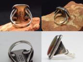 Atq 【GARDEN OF THE GODS】 Silver Ring w/PetrifiedWood  c.1940