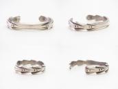 Antique Navajo Stamped Cast Silver Cuff Bracelet  c.1930～