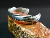 Antique Navajo Stamped Cast Silver Cuff Bracelet  c.1930～