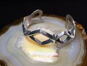 Vintage Navajo ♢ & ♡ Shape Cast Silver Cuff Bracelet c.1960?