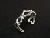 Vintage Navajo ♢ & ♡ Shape Cast Silver Cuff Bracelet c.1960?