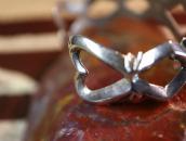 Vintage Navajo ♢ & ♡ Shape Cast Silver Cuff Bracelet c.1960?