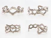 Vintage Navajo ♢ & ♡ Shape Cast Silver Cuff Bracelet c.1960?