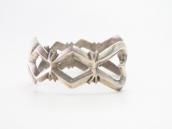 Vintage Navajo ♢ & ♡ Shape Cast Silver Cuff Bracelet c.1960?
