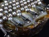 Vintage Navajo Squash Blossom Naja Necklace in Silver c.1960