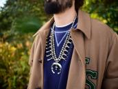 Vintage Navajo Squash Blossom Naja Necklace in Silver c.1960