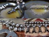 Vintage Navajo Squash Blossom Naja Necklace in Silver c.1960