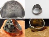 Antique Horse Applique Silver Cigar Band Ring  c.1930～