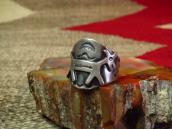 Antique Horse Applique Silver Cigar Band Ring  c.1930～