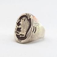 Vintage Silver Overlay Buffalo/Bison Seal Ring  c.1960～