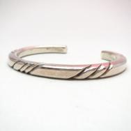 Vintage Ingot Silver SquareWire Filed Cuff Bracelet  c.1960～