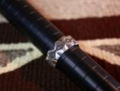 【Clendon Pete】 Navajo Diamond Stamped Chiseled Ring JP20