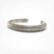 Old Navajo Lined Silver Narrow Half-Round Wire Cuff c.1980～