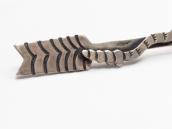 Antique Snake & Arrow Shape Stamped Silver Pin Brooch c.1940