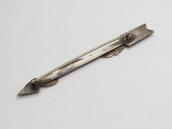 Antique Snake & Arrow Shape Stamped Silver Pin Brooch c.1940