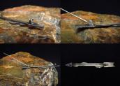 Antique Snake & Arrow Shape Stamped Silver Pin Brooch c.1940