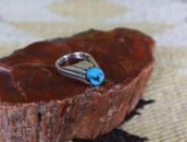 【Lewis Lomay】Vintage Hopi High Set GemTurquoise Ring c.1965～