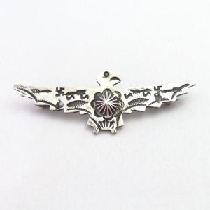 Atq 卍 Stamped Silver Hand Made Thunderbird Shaped Pin c.1930