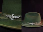 Atq 卍 Stamped Silver Hand Made Thunderbird Shaped Pin c.1930