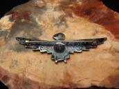 Atq 卍 Stamped Silver Hand Made Thunderbird Shaped Pin c.1930