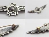 Atq 卍 Stamped Silver Hand Made Thunderbird Shaped Pin c.1930