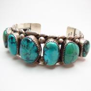 OLDPAWN NAVAJO GUILD 7 TQ Row Cuff Bracelet