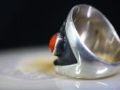 Vintage Navajo Four Gem Red Coral Ring in Silver c.1960～