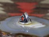 Vintage Navajo Four Gem Red Coral Ring in Silver c.1960～